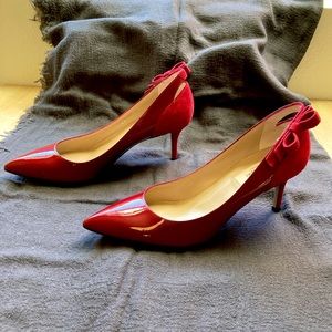 Valentino red patent leather and suede heels Sz 37 in great condition! Box+bag